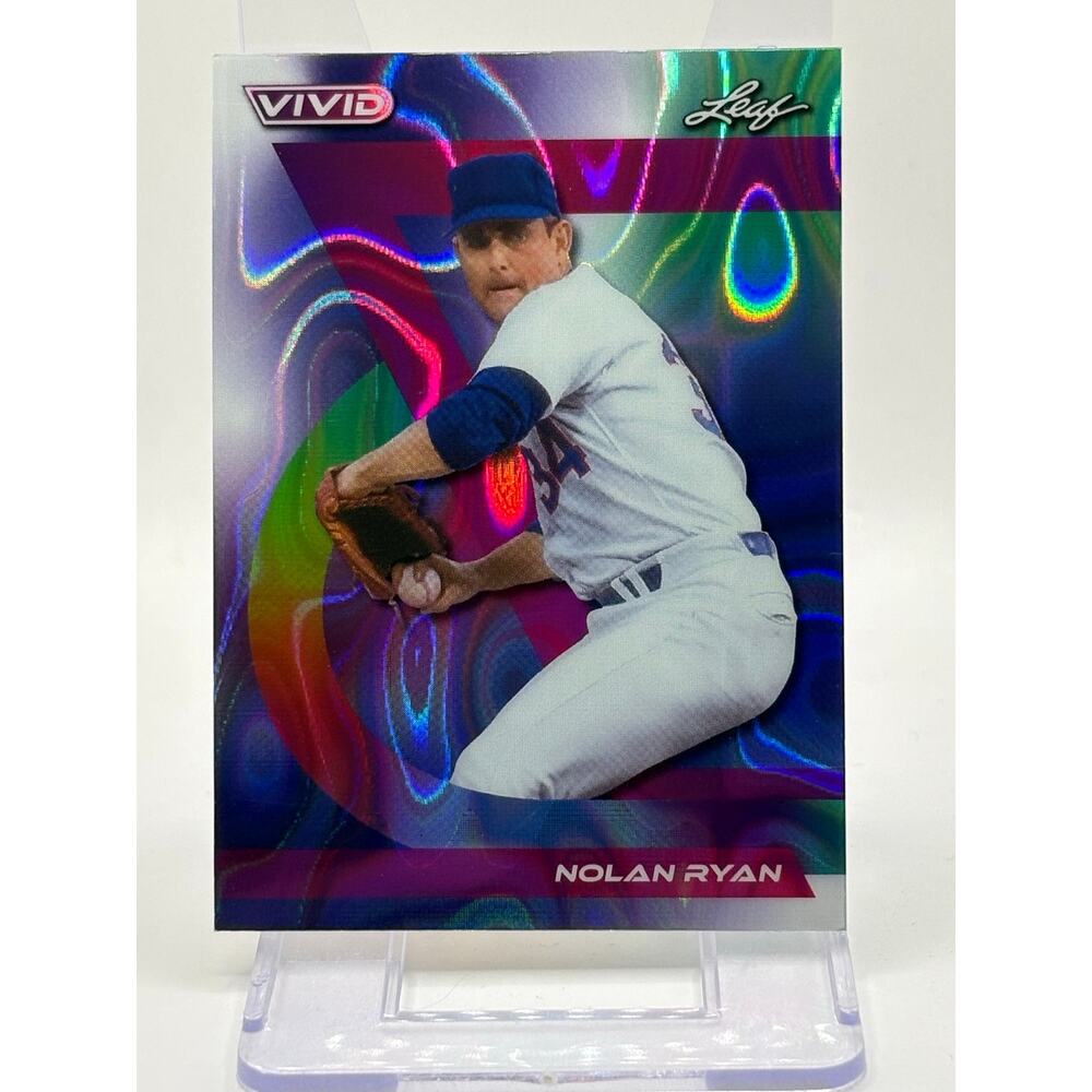 2024 Leaf Vivid Baseball Nolan Ryan Purple Lava Refractor 3/7 SP Rangers